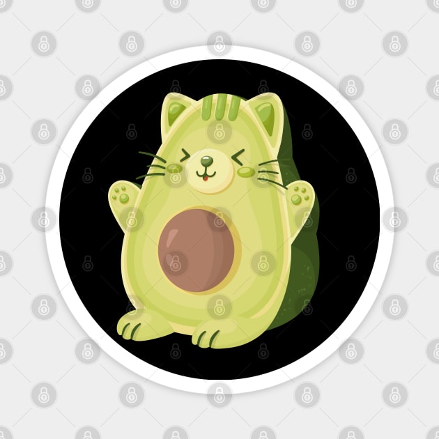 Cute Avocato Kitten Avocado Cat Magnet by HamilcArt